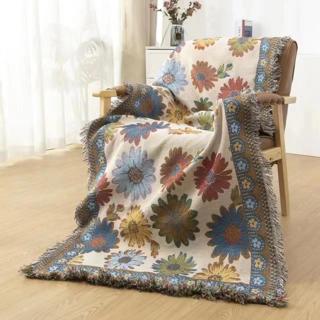 Утолщенный вязаный ковер с кисточками, многофункциональное нитяное одеяло для использования на диване, кровати и в автомобиле, 90 * 180 см современный чехол для дивана