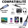 Кабель-адаптер для наушников USB-C Jack 3,5 мм, совместимый с Xiaomi 12T-12T PRO-12 LITE-12-12X-12 PRO-11T-11T PRO Phonillico®