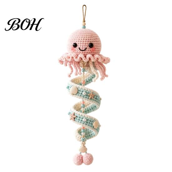 Bag Charms DIY Supplies Ocean Animal Spiral Crochet Kit, Friends Ornament Marine Creative Knitting Gift for Enthusiasts Life Themed Craft Kit