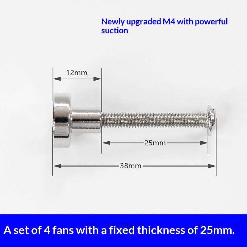 Desktop PC Case Fan Magnetic Screws 4Pcs Robust Nut Fixing For Chassis Cooling Quick Setup