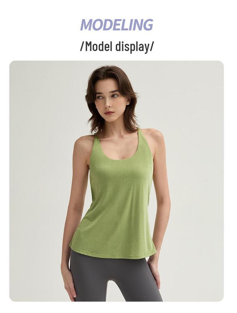 Трансграничный сексуальный топ для йоги и бега с нагрудными вкладышами - Красивая спина, спортивная футболка без рукавов