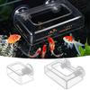Acrylic Fish Food Feeder Aquarium Feeding Ring Fish Tank Station Floating Food Tray Accessories with Strong Suction Cups