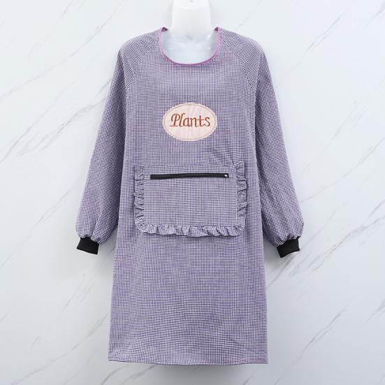 Women Long Sleeve Oil Proof Cotton Home Kitchen Cooking Clean Apron Pocket Smock Sale Goods
