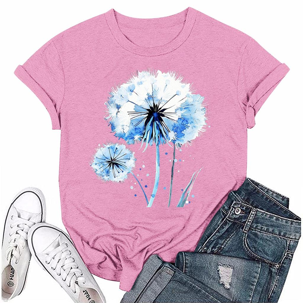 Женская мода с принтом, круглым вырезом, коротким рукавом, футболка, пуловер, топ