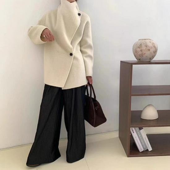 Пальто женское двустороннее кашемировое M Family с эффектом водной ряби, премиум-класса