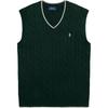 Polo Cable Knit Cotton Sleeveless Vest Men Tops Green 710970288-002