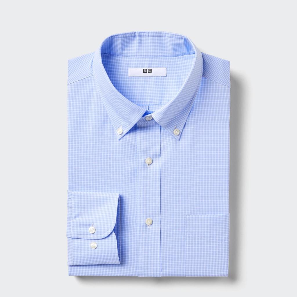 Uniqlo Easy Care Regular Fit Check Shirt  Long Sleeve Button Down Collar  B