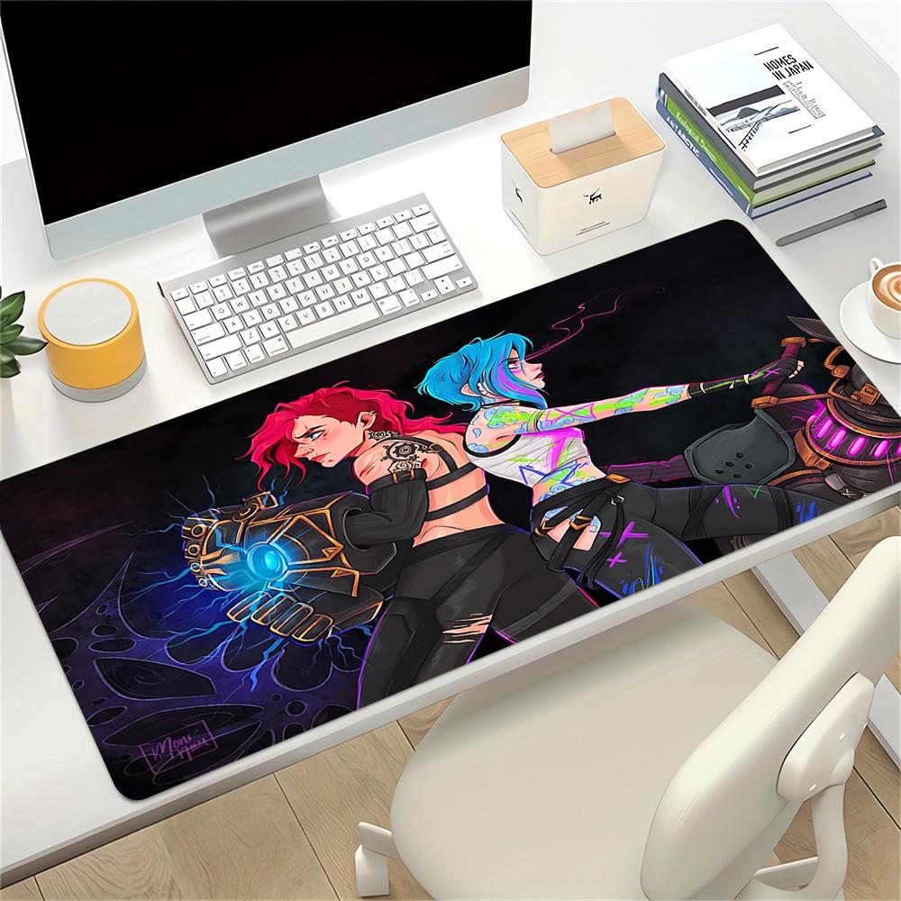 Cyberpunk Female Warriors Large Gaming Mouse Pad Nonslip Rubber Base Waterproof Desk Mat For Office Pc Laptop