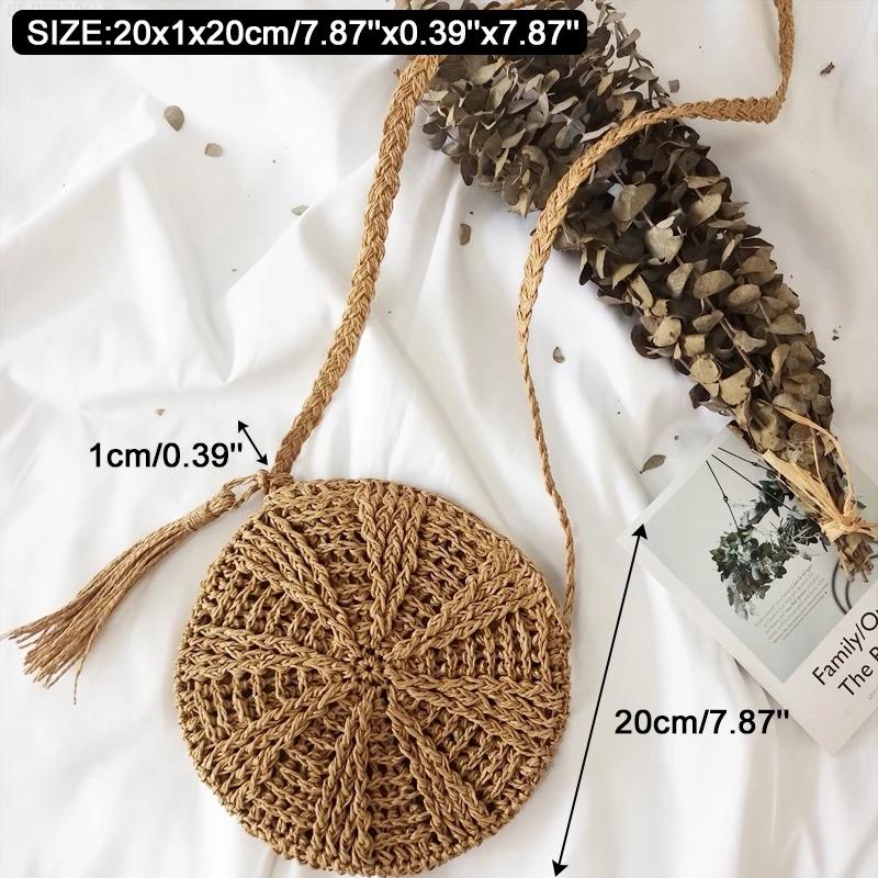 Square Round Mulit Style Straw Bag Handbags Women Summer Rattan Bag Handmade Woven Beach Circle Bohemia Handbag New Fashion