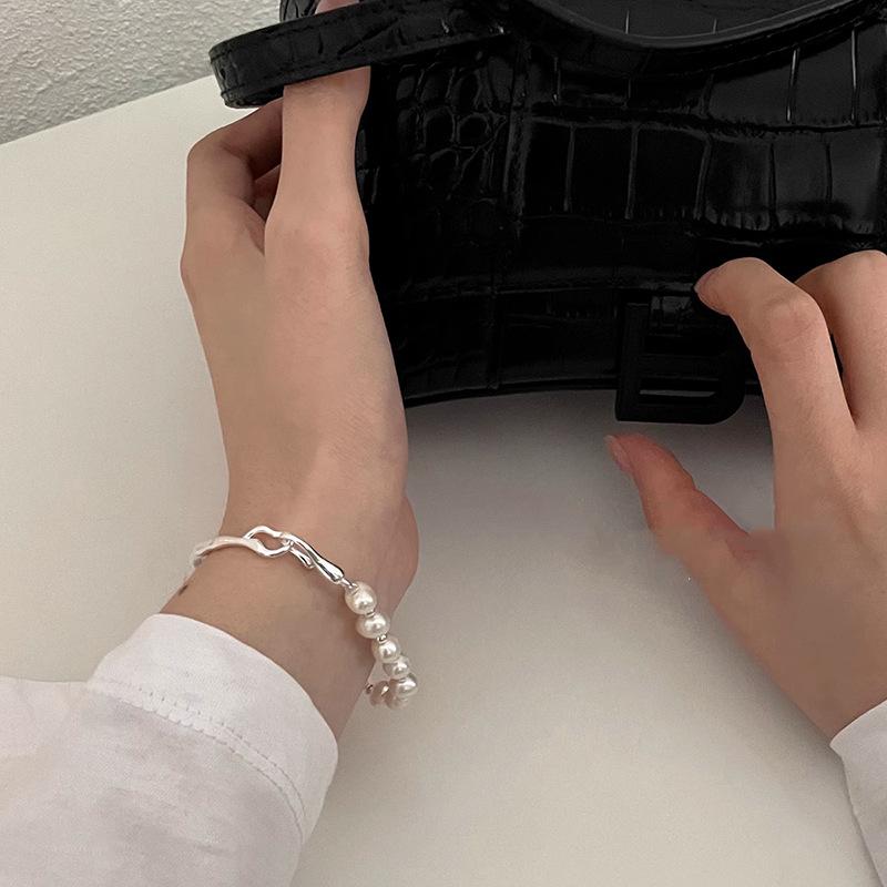 Элегантный браслет из стерлингового серебра с жемчугом - изысканный легкий роскошный подарок для подруг и модное украшение для рук