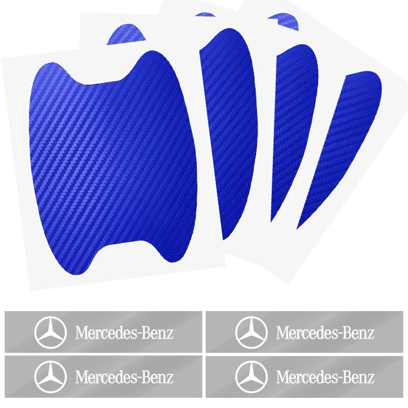 AABIG1 Car Door Sticker Carbon Fiber Scratches Auto Handle Protection Film Emblem For Mercedes Benz W205 W177 W212 W213 W221 W220 W176