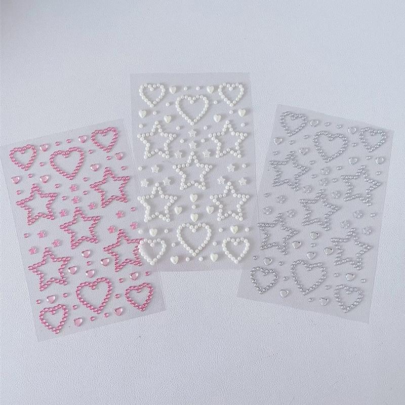3D Star Heart Crystal Stickers Kids Diy Decoration Self Adhesive Jewelry Crafts Sparkly Rhinestone Stickers Girls Gifts
