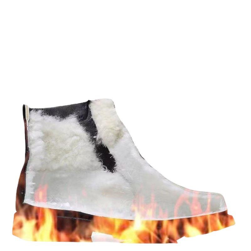 Men's Winter Leather Snow Boots with Velvet Lining, High Top, Genuine Leather, Outdoor Martin Style