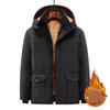 Middle Aged and Elderly Men's Winter Coat with Thick Velvet, Windproof and Warm, Loose Winter Top
