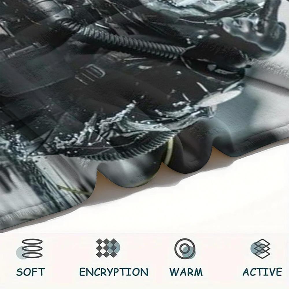 1PC GHOST Print Flannel Blanket, High quality Comfortable for All Seasons, Home Decor, Warmth and Comfort, Perfect for Christmas Gifts159