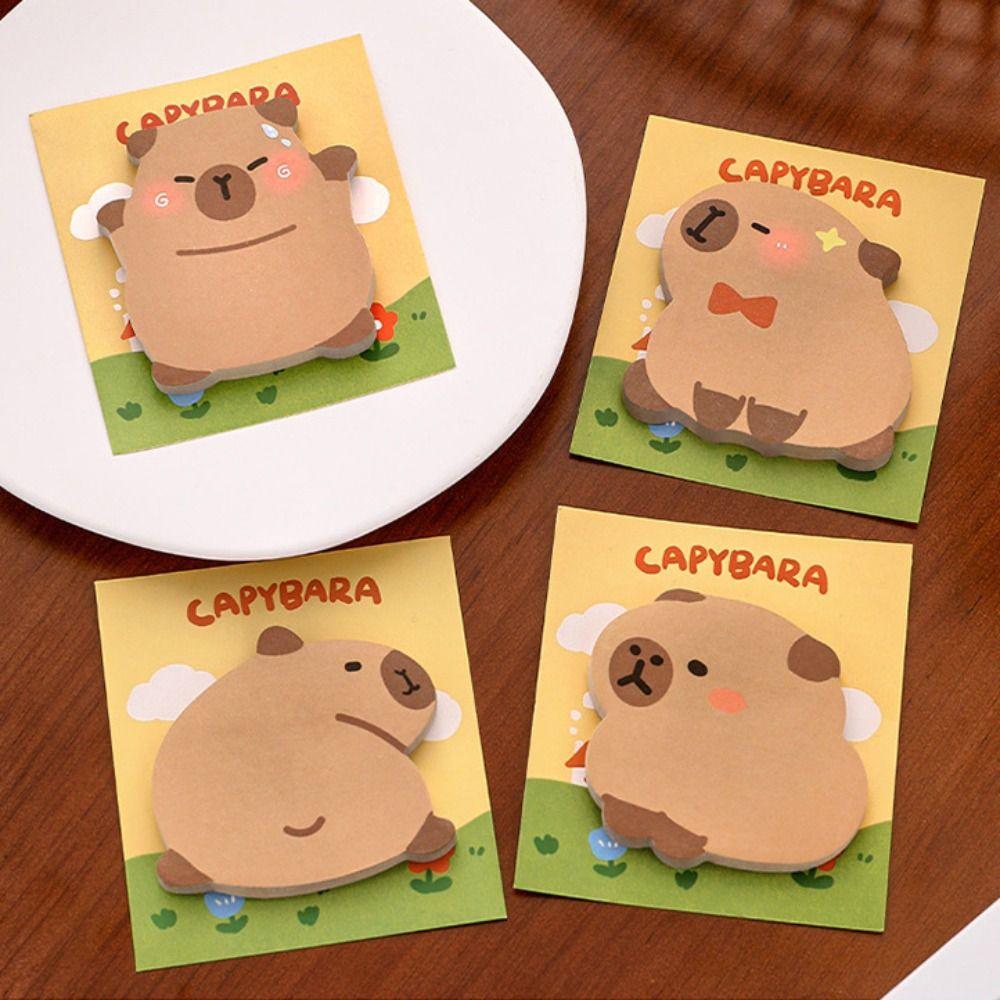 Cartoon Capybara Sticky Notes 30 Sheets To Do List Cute Notepad