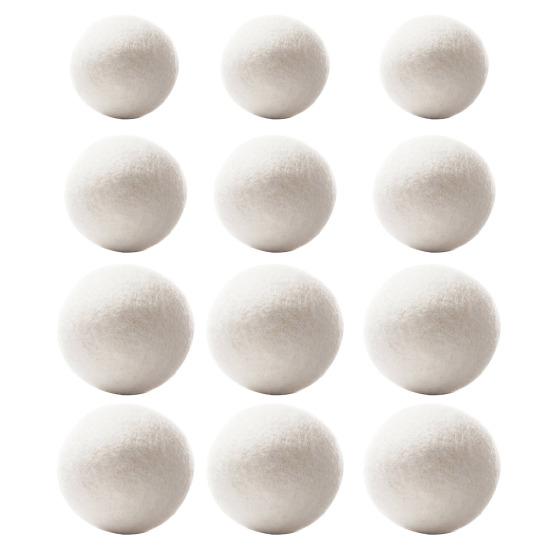 6/12Pcs Wool Dryer Balls 6/7/8CM 3 Sizes Organic Natural Fabric Softener Reduce Drying Time Hypoallergenic Reusable Hand-Felted Laundry Balls