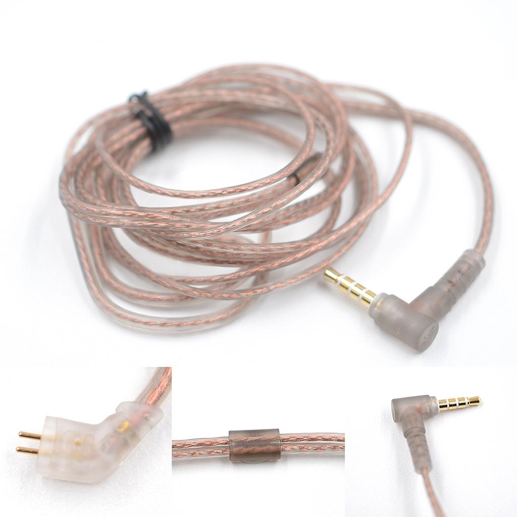 KZ OFC Кабель для обновления Hi-Fi наушников Сменный кабель 0,75 мм Позолоченный разъем Прозрачный черный