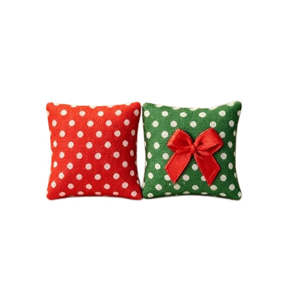 Soft 1:6/1:12 Dollhouse Furniture Pretend Play Miniature Christmas Color Pillow Gifts