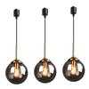 JLOWCO Stylish Ball-Shaped LED Japanese-Style Pendant Light with Glass Shade, Gray, Duct Rail, for Living Room, Kitchen, Dining Room, and