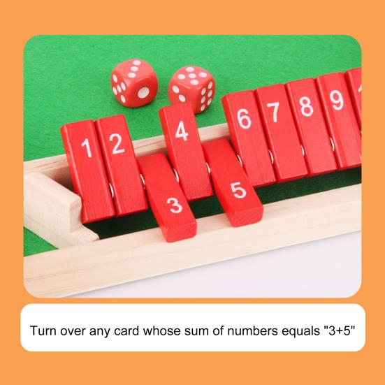 Настольная игра «Закрой коробку» с 12 кубиками. Обучающая стратегическая игра с кубиками. Для 2–6 игроков, для детей, взрослых, семейных вечеринок. Интерактивная деревянная игрушка «Закрой коробку».