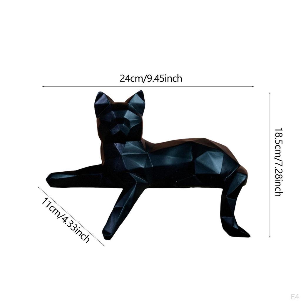 Статуэтка кошки Коллекционное животное Ремесло Подарок Домашний декор Геометрическая фигурка Настольная для