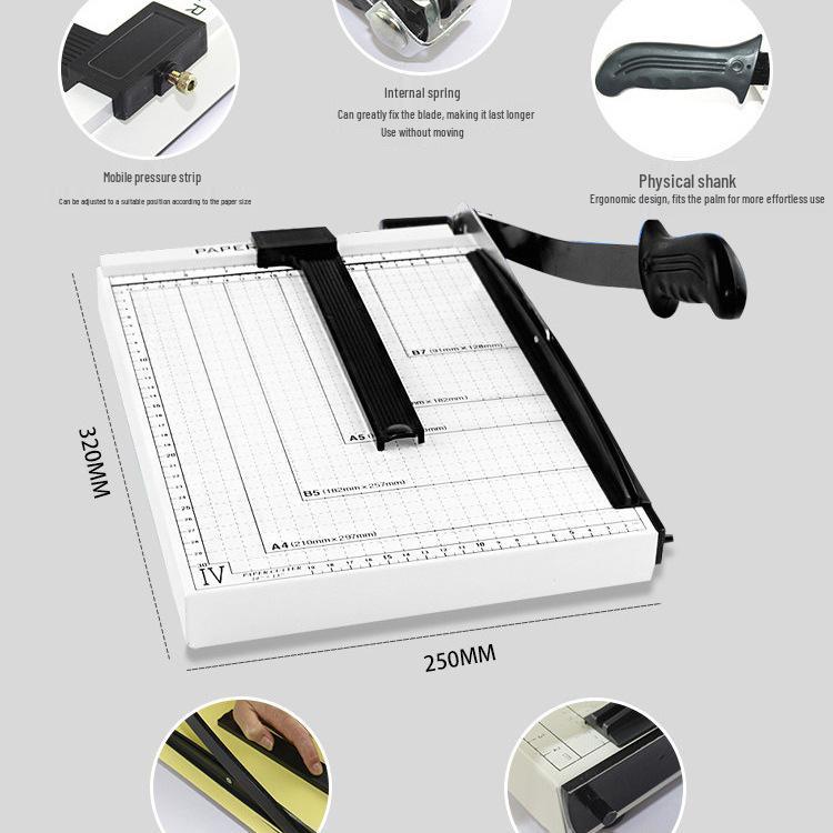 A4 Manual Paper Cutter - Steel & Wooden Photo Cutting Knife
