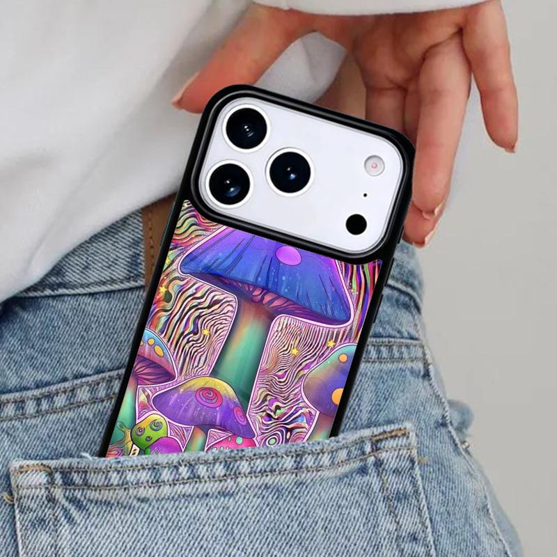 Психоделический коллаж из грибов Чехол для телефона iPhone 17ProMax 12 13 14 15 16e 17 Pro Max Plus Air Cover