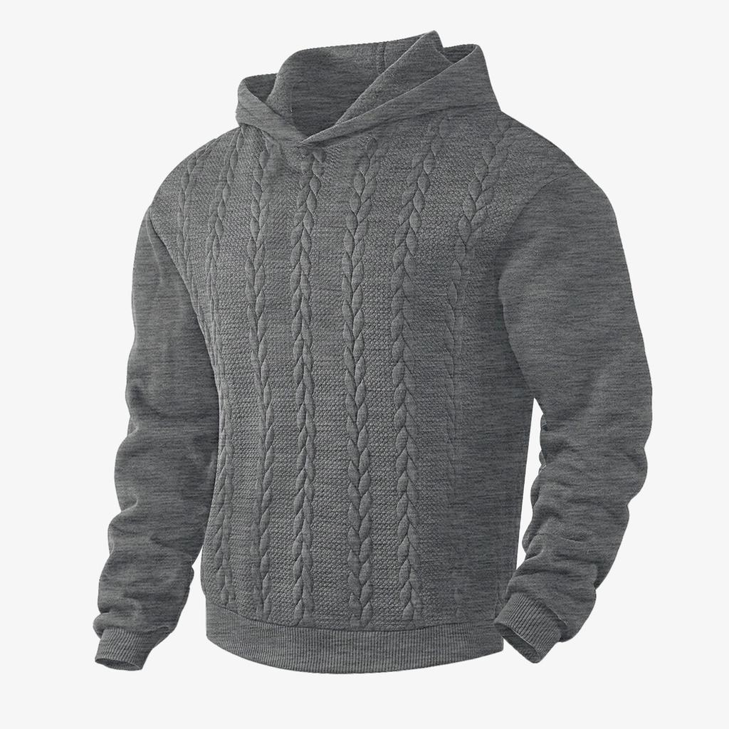 Мужское худи однотонное повседневное модное с длинным рукавом пуловер толстовка