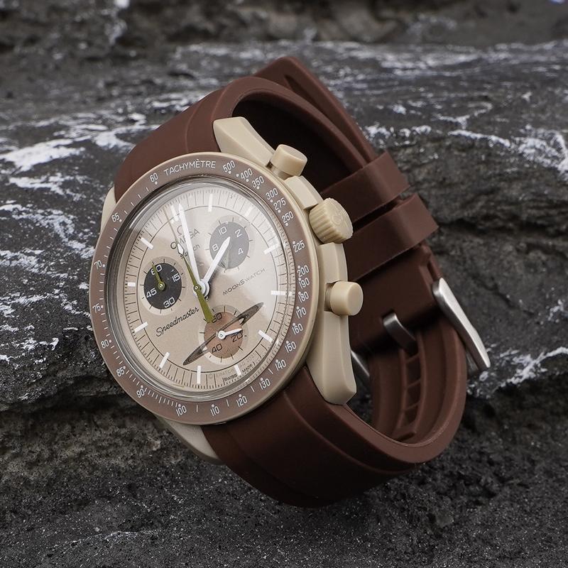 Для ремешка для часов бренда Omega Swatch Co Силиконовый Planet System Изогнутый силикон Для ремешка для часов Rolex Water Ghost 18 мм 19 мм 20 мм 21 мм 22 мм