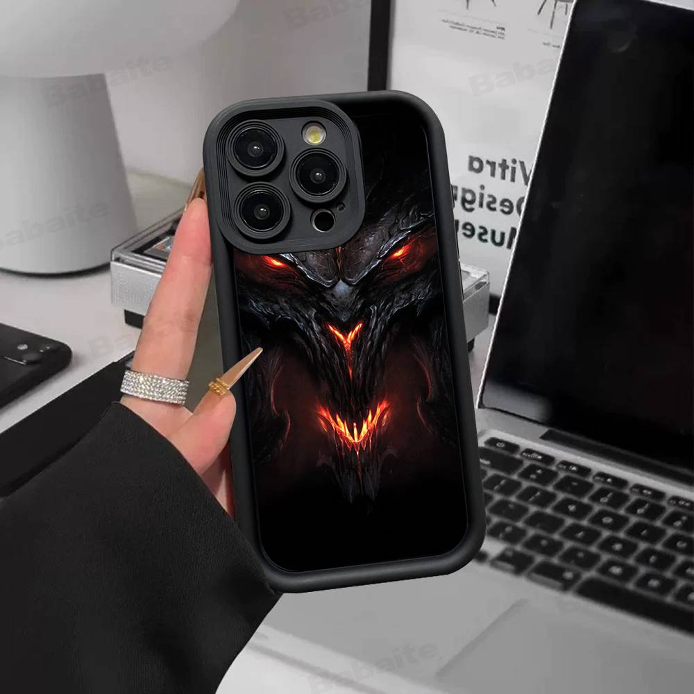 Классическая игровая чехол-бампер D-Diablo для телефона iPhone 11 12 13 16 15 17 14 Pro Max Мягкий силиконовый чехол Funda