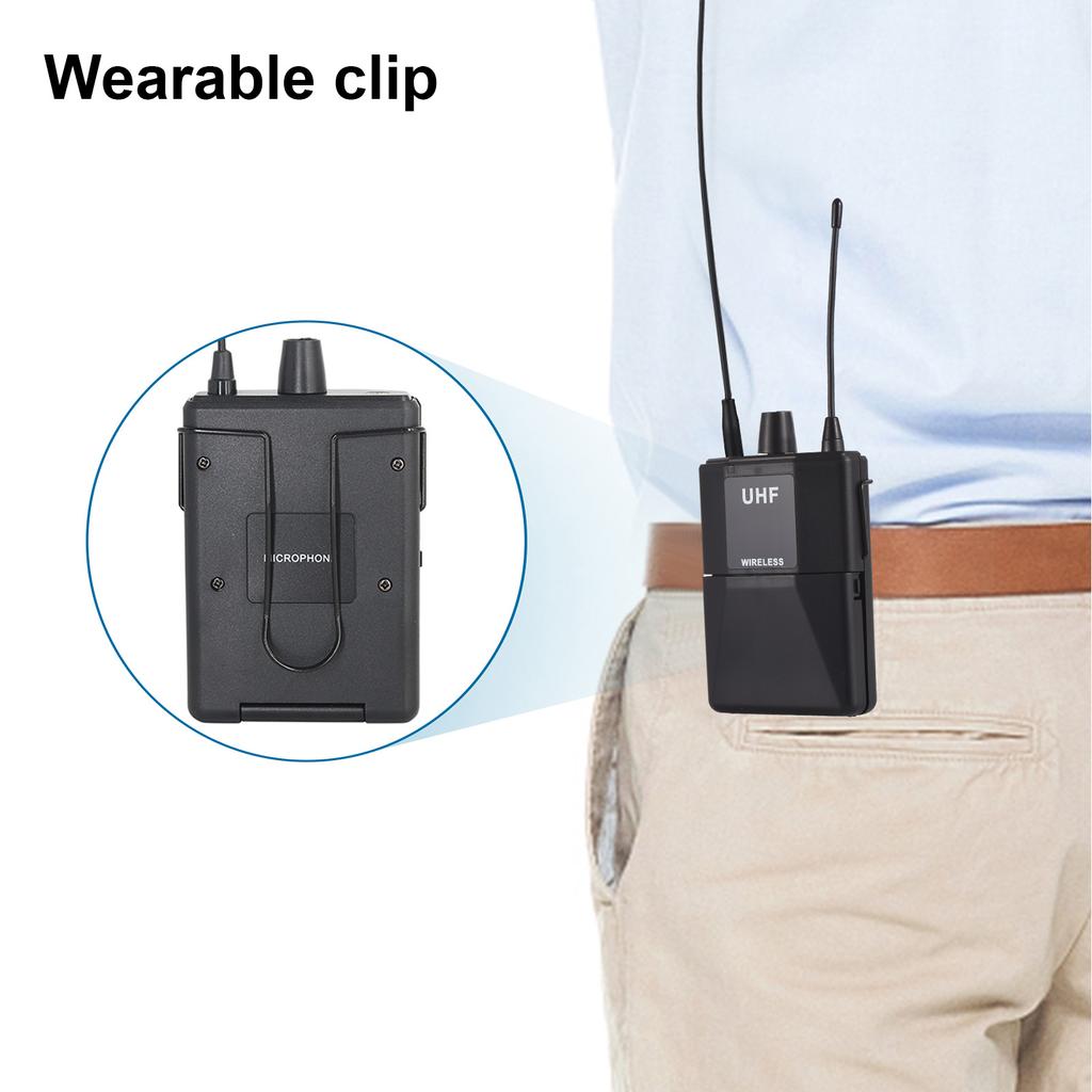 Wireless Microphone Professional UHF Wireless Mic System Handheld Dual Microphone with Receiver