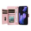 For Google Pixel 9a Case with Multi-Card Holder and Strap PU Leather Phone Cover Stand