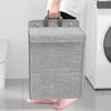 Foldable Adhesive Laundry Basket Hamper, Multifunctional Punch Free Wall Hanging Washing Clothes Mesh Hook Organizer