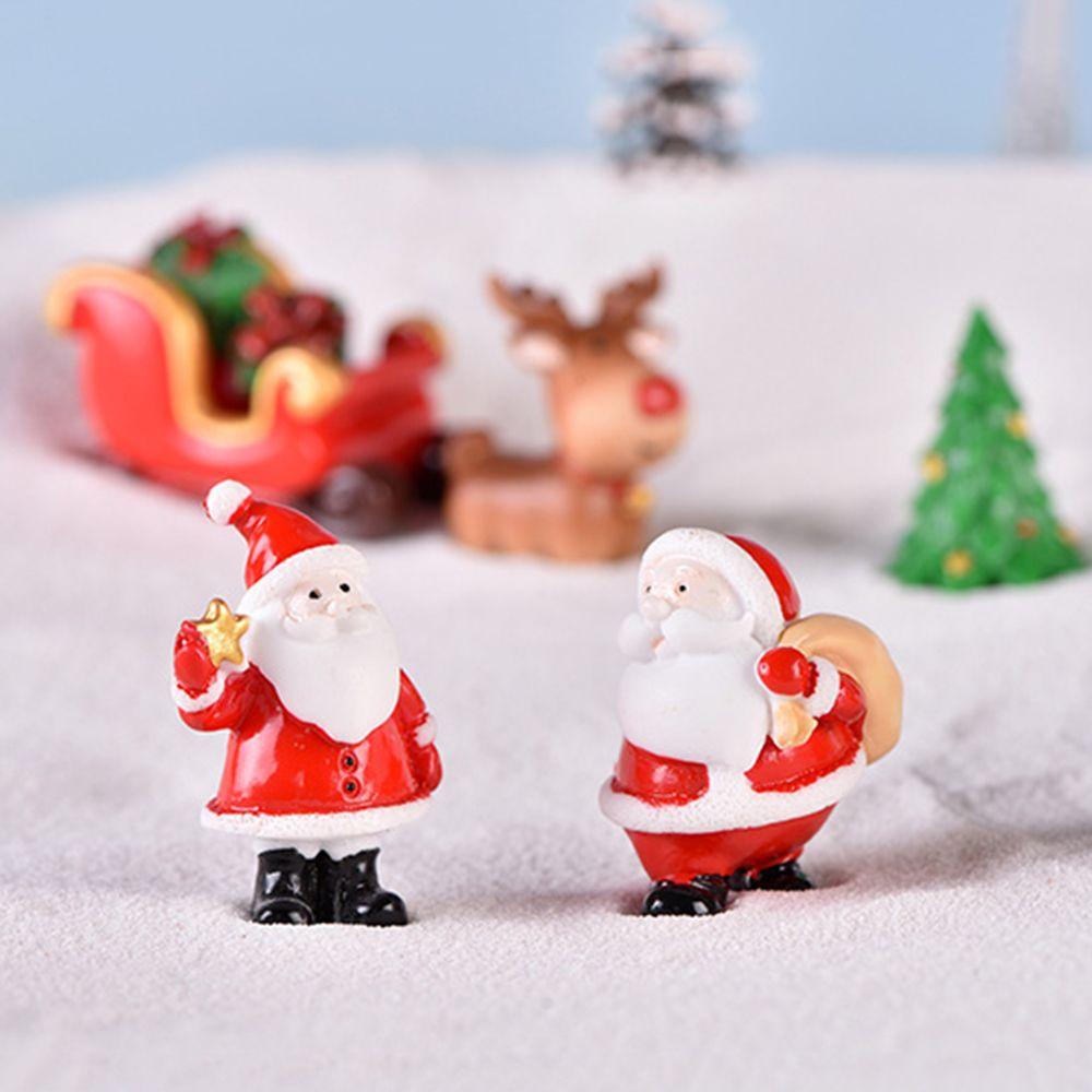 Home Decor Fairy Garden Snowman Figurine Mini Santa Claus Christmas Decorations Xmas Ornament