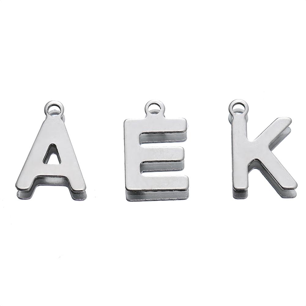 50 шт. Нержавеющая сталь 12 мм Английский Алфавит Буквы A-Z Подвески-Шармы для DIY Подвесок Ожерелий Аксессуары для Изготовления Украшений