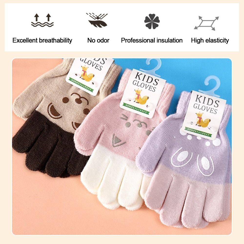 Толстые вязаные варежки вязаные варежки мультфильм зимние теплые детские