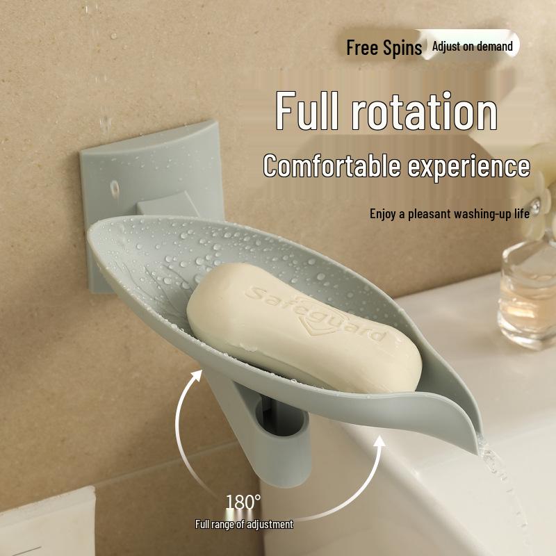 Настенная мыльница в форме листа без перфорации - Ненакапливающая, дренажная конструкция для ванной и прачечной