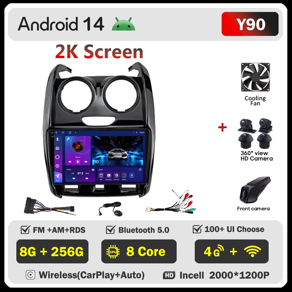 Автомобильное радио для Renault Duster 2015 - 2020 для LADA Largus 2021 Android 14 Мультимедийный проигрыватель GPS Навигация Carplay Android Auto