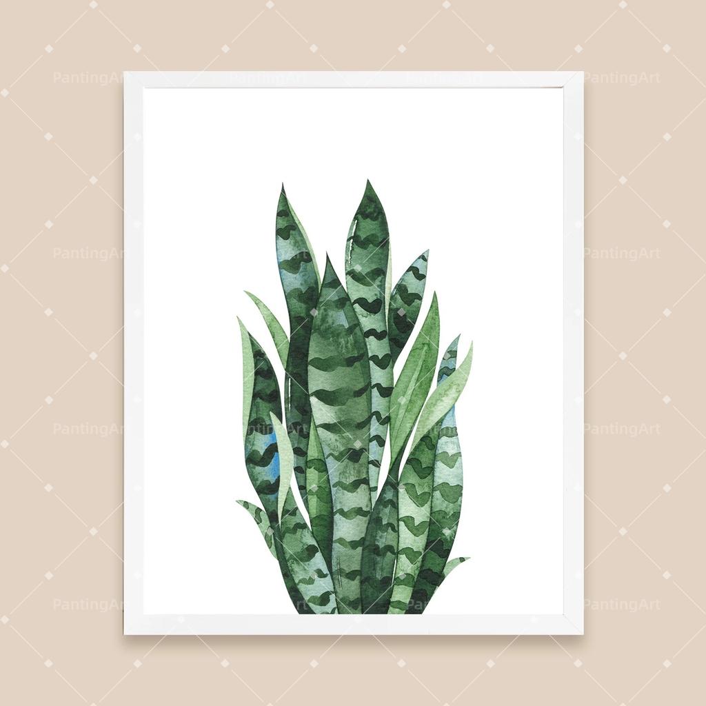 Bohemian Watercolor Tropical Plant Canvas Painting Monstera Banana Leaf Eucalyptus and Fern Art Posters Aesthetic Bedroom Decor