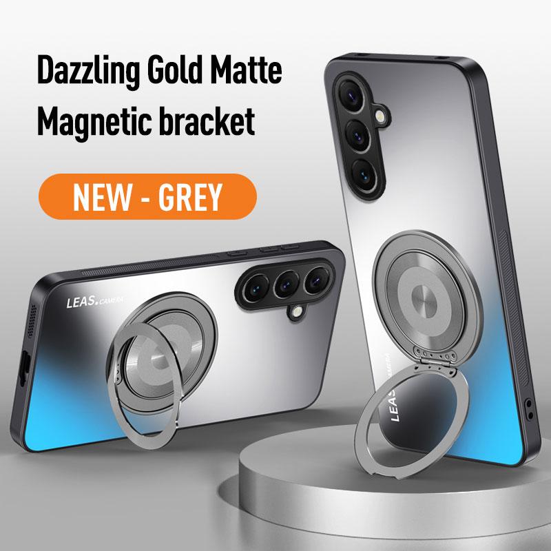 For Samsung S25 Edge S24 S23 S22 S21 Plus FE Note 20 Ultra Magnetic Ring Stand Back Phone Case Magsafe Ring Lens Protect Cover