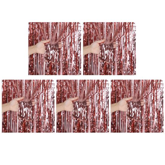 5 шт. Сверкающие фольгированные шторки с бахромой 1x2 м, металлический стримерный фон для свадьбы, дня рождения