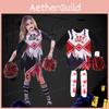 Zombie Halloween Girls Cheerleader Cosplay Costume Dress Carnival Outfit Party