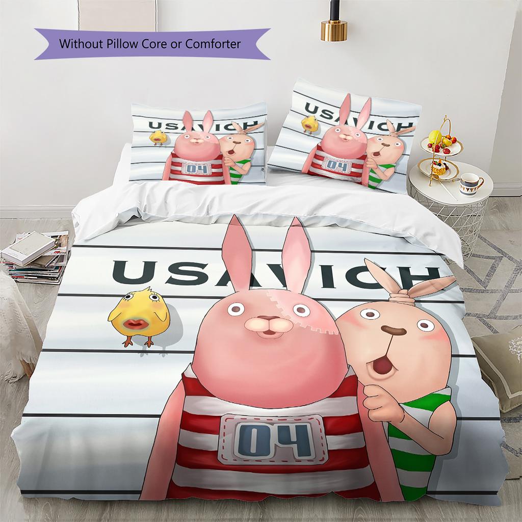 Usavich Pattern Bedding Quilt Set Home Decoration Gift (1 * duvet cover + 2 * pillowcase without core)