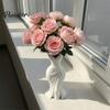 Элегантный подарок на новоселье, Ваза в форме платья, 3D-печать, Современная минималистичная скульптура, Устойчивая широкая основа, Декор для дома, Художественный наряд