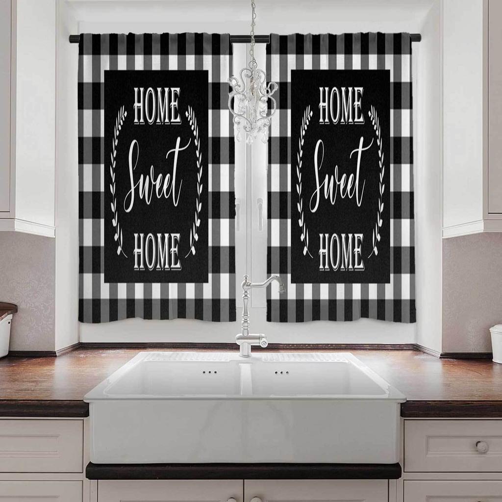 2-панельные шторы с принтом «Кот Фортуны» Шторы для кухни с рыбками Кухонные жалюзи Оконные шторы 75% затемнения Кофейные шторы