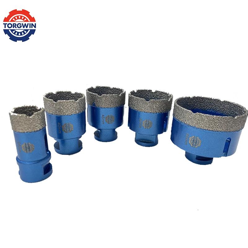 Набор алмазных сверл с резьбой M14 для сухой вакуумной пайки, керамическая плитка, кольцевая пила для гранита, мрамора, фарфора, кирпича, камня, 5 шт.