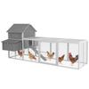 Wooden Chicken Coop 310.5x149.5x149cm Cage For 4 6 Chickens With 2 Windows Doors Nest Removable Tray And Ramp Gray