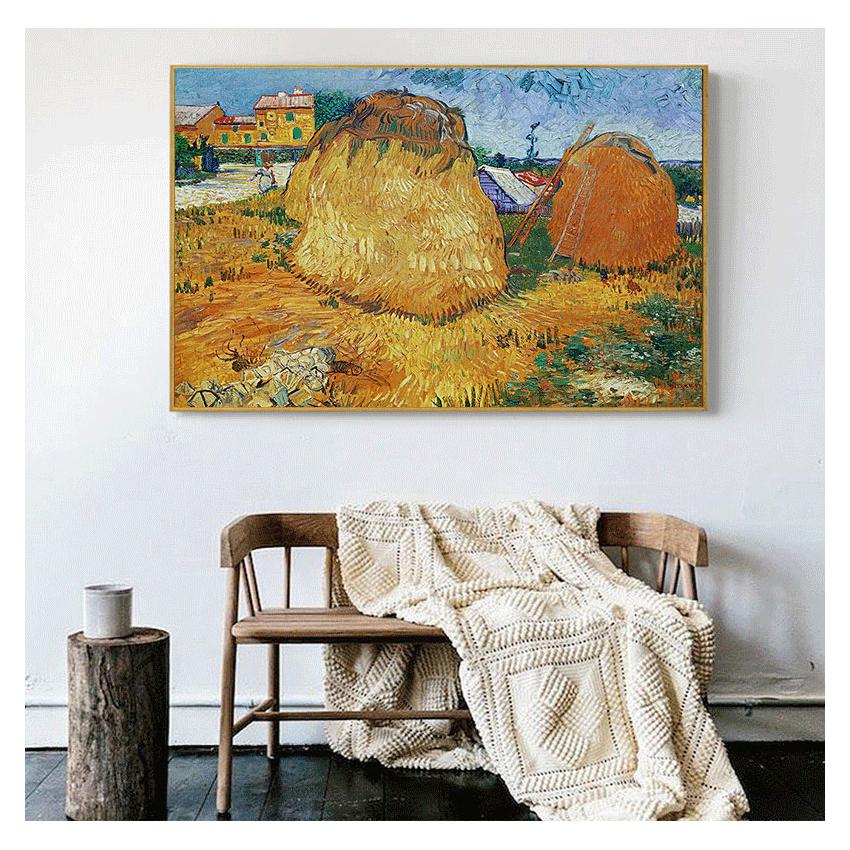 Posters and Prints Wall Picture for Living Room Harvest At La Crau by Van Gogh Landscape Oil Painting Reproductions On Canvas