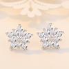 Elegant Temperament, Flash Diamond Five-pointed Star Snowflake Earrings Shining Stars Zircon Earrings